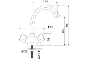 Смеситель для раковины Milardo Tring TRISB00M01 - 3