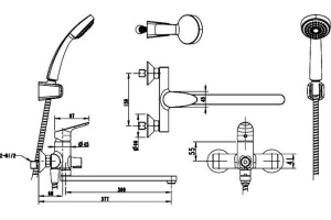 Смеситель Bravat Drop F64898C-LB универсальный - 2