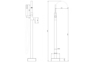 Смеситель для ванны и душа напольный Abber Wasserfall (AF8615) - 3