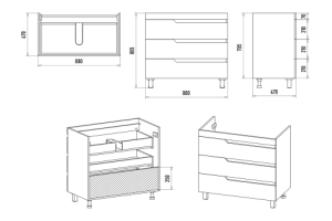 Тумба с раковиной Misty Софт 90 белая матовая - 3