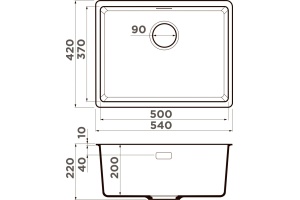 Мойка кухонная Omoikiri Kata 54-U-GR leningrad grey - 2