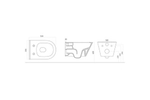 Чаша для подвесного унитаза Boheme Bello белая глянцевая без сиденья - 2