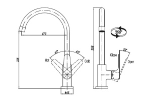 Смеситель для кухонной мойки Cezares LACONICO (LACONICO-C-LL25-01) - 3
