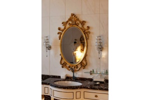 Смеситель для раковины GPD Retro черный матовый - розовое золото - 3