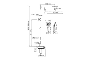 Душевая система WasserKraft 40 с термостатом хром - 3