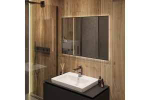 Зеркало DIWO Элиста 100 черное, с подсветкой, прямоугольное, в стиле лофт, инфракрасное управление - 3