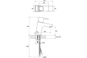 Смеситель для раковины Ravak 10° хром (X070064) - 2