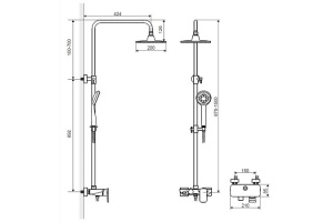 Душевая стойка Excellent Rain Altar хром - 3