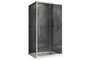 Душевой уголок Abber Schwarzer Diamant 140х80 хром (AG30140H-S80)