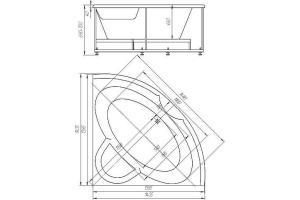 Акриловая ванна 140x140 см Aquatek Поларис-1 POL1-0000030, белый - 2