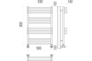 Водяной полотенцесушитель Terminus Нойс П12 500х800 Хром - 3