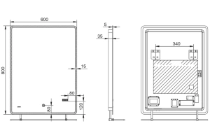 Зеркало Esbano 60х80 с подсветкой и полкой (ESMI2073HDSA) - 3