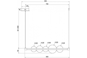 Подвесной светильник Freya Glaze FR5396PL-L11BS - 3