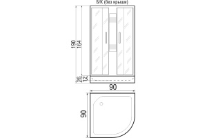 Душевая кабина с поддоном River Rein Б/К 90/24 MT (10000002413) - 3