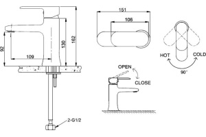 Смеситель Bravat Opal F1125183CP для раковины - 2