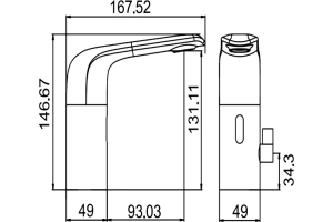 Смеситель для раковины электронный Cezares Vague черный, матовый (VAGUE-ELS-NOP-W0) - 2
