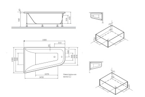 Экран для ванны фронтальный AM.PM Spirit (W72A-160R100W-P2) - 3