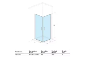 Душевой уголок Excellent Mazo 90х90 хром стекло прозрачное - 3