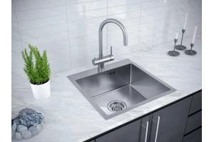 Мойка кухонная Paulmark Brim 59 брашированная сталь - 3