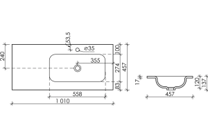 Мебельная раковина Ceramica Nova Element 101х45.7 правая белая - 2