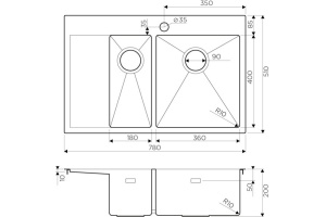 Мойка кухонная Omoikiri Akisame 78-2-LG-R светлое золото - 2
