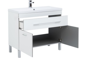 Мебель для ванной Aquanet Верона 100 белая, 1 ящик, 2 двери - 3