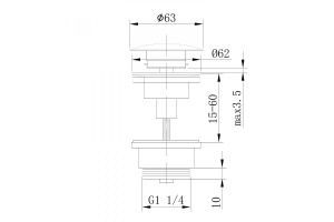 Донный клапан Abber черный матовый - 2