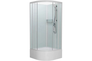 Душевая кабина Frank 100х100 белая стекло матовое
