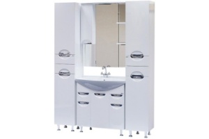 Тумба с раковиной Misty Орхидея 75 белая глянцевая - 2