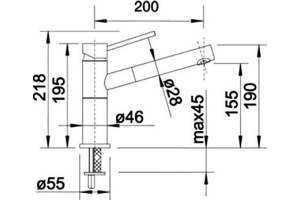 Смеситель для кухонной мойки Blanco Alta серый, хром (515326) - 2