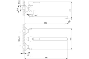 Смеситель Rossinka универсальный RS43-32 - 2