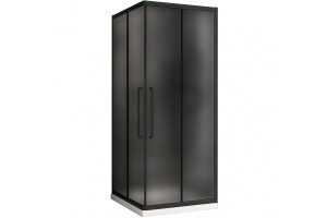 Душевой уголок Abber Schwarzer Diamant 80х80 черный стекло матовое