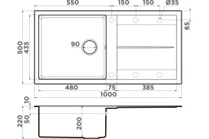 Мойка кухонная Omoikiri Sumi 100 платина - 3