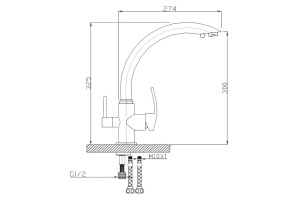 Смеситель Zorg Clean Water для кухонной мойки ZR 314 YF - 2