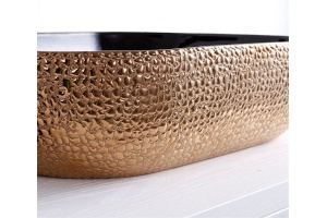 Раковина накладная CeramaLux NC 50 см черный/медный (золото) (D1302H024) - 2