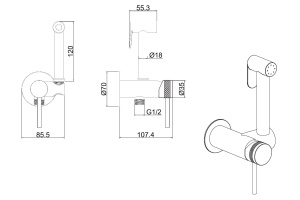 Гигиенический душ Allen Brau Priority 5.31029-00 со смесителем - 2