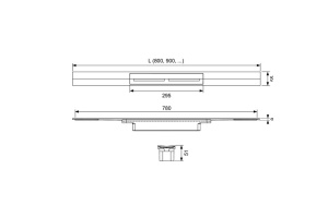 Профиль для душа TECEdrainprofile, 900 мм, PVD Brushed stainless steel, black / сатин, черный - 2