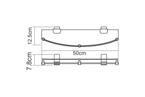 Lopau K-6044 Полка стеклянная с бортиком - 3