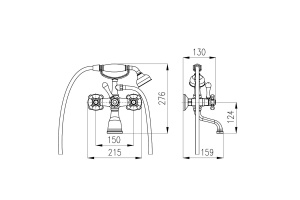 MK559.5/2 MORAVA RETRO - смеситель классический для ванны с душем - 2