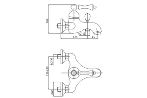 Смеситель для ванны Cezares Margot золото (MARGOT-VM-03/24-Bi/A) - 2