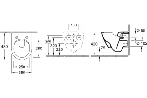 Чаша для унитаза подвесного Villeroy & Boch Subway 2.0 5606R001 укороченная, alpin - 2