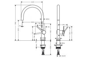 72804000 HG M54 Talis 220 смеситель для кухни - 2