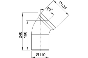 Отвод AlcaPlast A90-45 - 2