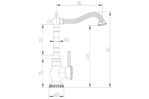 Смеситель Zorg Antic A 305K-BR для кухонной мойки - 2