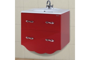 Тумба с раковиной Bellezza Версаль 90 красная