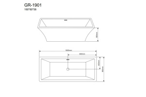 Ванна отдельностоящая GR-1901 (180x80x56) GROSSMAN - 3
