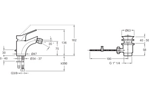 Смеситель Jacob Delafon Brive E75763-4-CP для биде - 3
