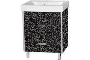 Тумба под раковину Misty Джулия Qvatro 65 черная глянцевая