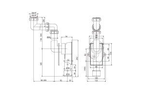 Универсальный сифон под штукатурку, А873, экономящ - 2