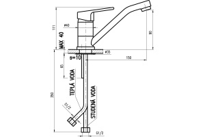 Смеситель для раковины Rav Slezak Colorado хром (CO115.5) - 2